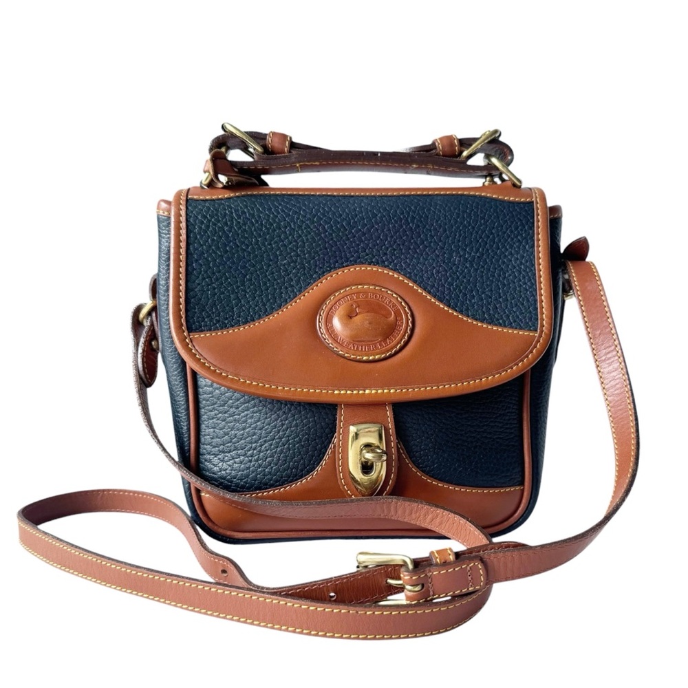 Dooney & Bourke Vintage AWL Square Carrier Crossbody in Navy/Brown